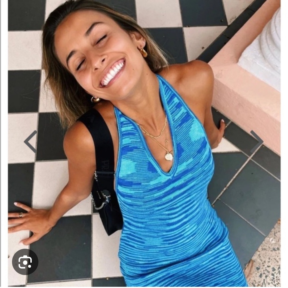 Verge girl viral blue knit dress NWT